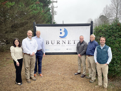 From left-right: Kristine Schuster, VP, HR, MLC; Brian Smith, owner, Burnett; Hugh Burnett, owner, Burnett; Paul Hogan, president and CEO, MLC; Tom Burnett, owner, Burnett; Blake Dell, senior VP, corporate development and strategy, MLC