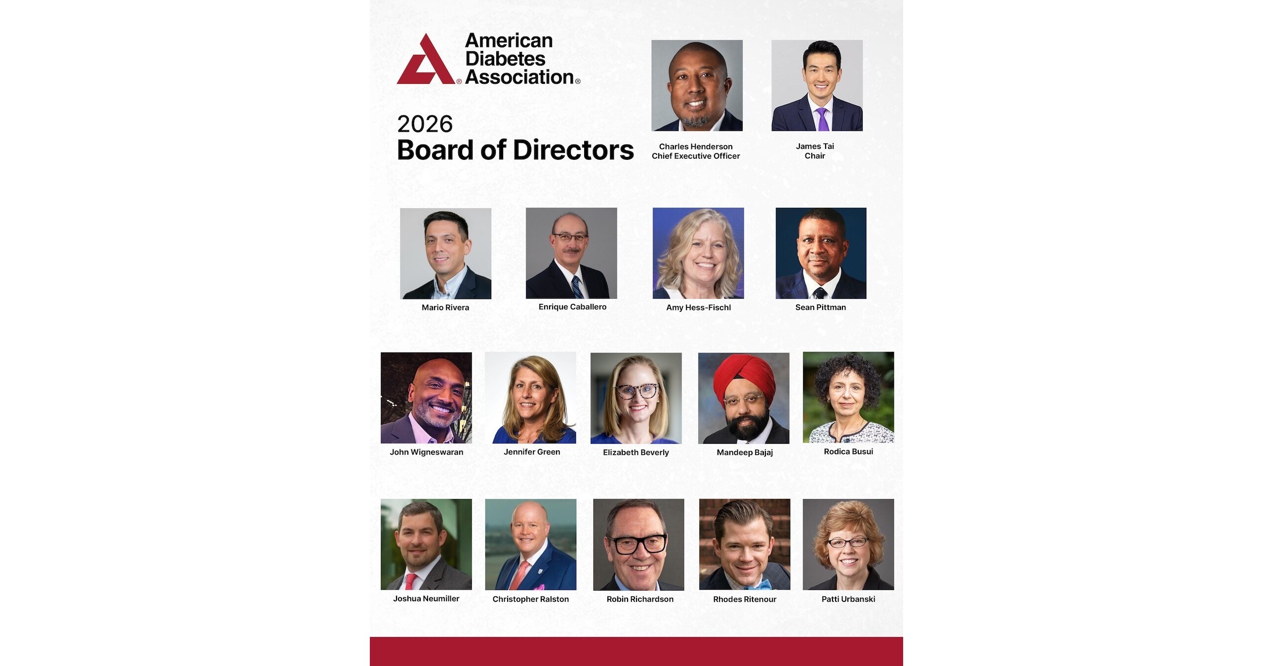 The American Diabetes Association Welcomes 2026 Principal Officers and  Members to the National Board of Directors