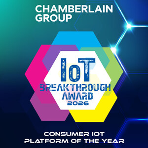 Chamberlain Group's myQ Named "Overall Consumer IoT Platform of the Year" in 10th Annual IoT Breakthrough Awards Program