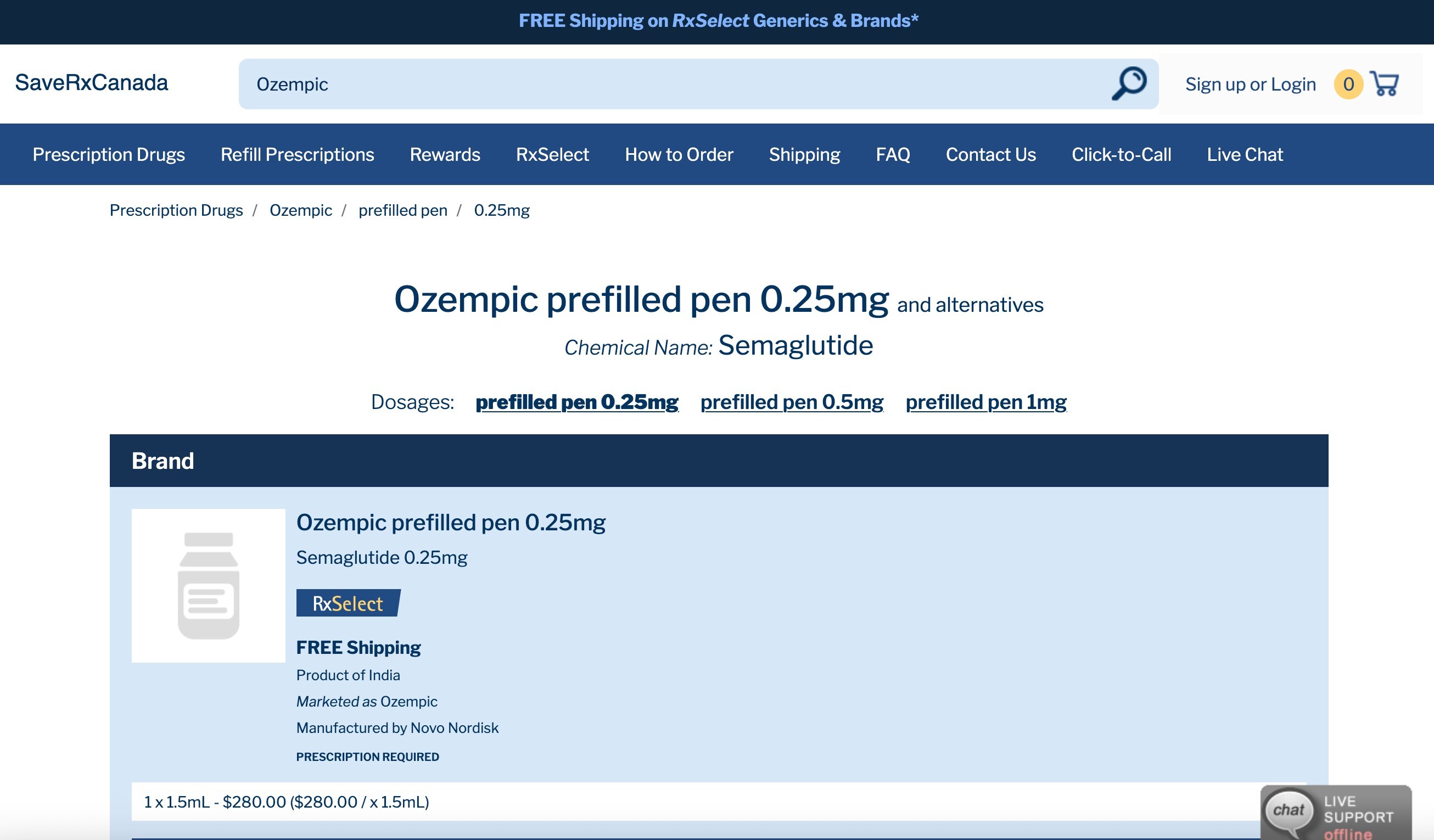 Ozempic From India Now Available at Prices Below U.S. Retail via SaveRxCanada.to International Pharmacy Services