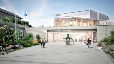 Entrée du futur Espace Riopelle |Modélisation du pavillon : Les architectes fabg. Réalisation graphique : Philippe Legris (Groupe CNW/Musée national des beaux-arts du Québec) Entrée du futur Espace Riopelle |Modélisation du pavillon : Les architectes fabg. Réalisation graphique : Philippe Legris (Groupe CNW/Musée national des beaux-arts du Québec)