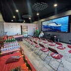 Immersive vacation planning at the new Expedia Cruises in Norwalk Travel Discovery Center. Pictured: A Celebrity Cruises event on our massive 15-foot cinematic screen.