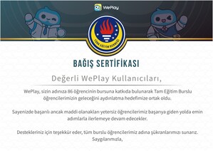 WePlay, 86 Öğrencinin Hayallerinin Peşinden Gitmesine Destek Olmak İçin Türk Eğitim Derneği (TED) ile İşbirliği Yapıyor