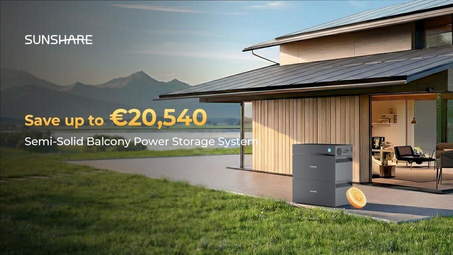 Sunshare Glory: Das 20 Jahre haltbare, halbfeste Stromspeichersystem für Balkone für maximale Energieeinsparungen