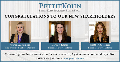 New Pettit Kohn Shareholders Kristin A. Kameen, Carey J. Ramin, and Heather A. Rogers