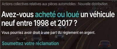 50 millions de dollars approuvés pour la distribution dans le cadre d'un recours collectif contre la fixation des prix des pièces automobiles au Canada