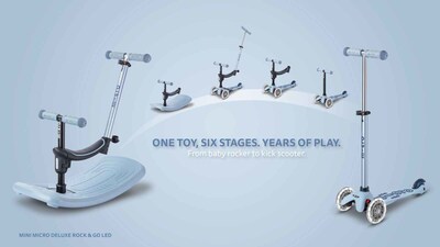 Micro's first-ever rocker & scooter combo, offering six stages of fun for ages 1 to 6.