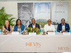 Nevis Tourism Authority and St. Kitts Tourism Authority officials at the Nevis to St. Kitts Cross Channel Swim press conference, January 9, 2025.