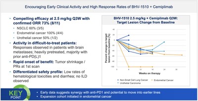Encouraging Early Clinical Activity and High Response Rates of BHV-1510 + Cemiplimab