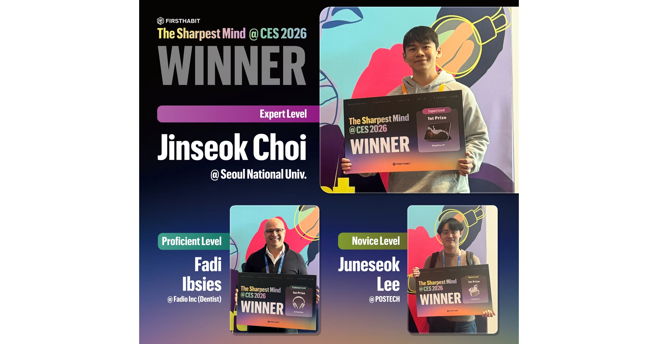 FIRSTHABIT Successfully Concludes CES 2026 CHALK AI Math Challenge Once Again and Announces Winners