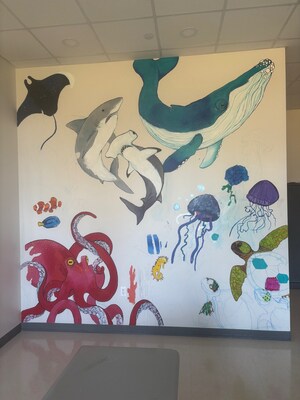 Collaborative mural painted by The Pines at Shrub Oak staff and students.