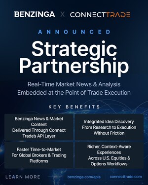 Connect Trade and Benzinga Announce Strategic Collaboration to Power Global Retail Trading Platforms