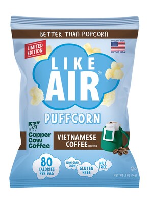 Like Air® Unveils Vietnamese Coffee Puffcorn in Co-Branded Flavor Drop with Copper Cow Coffee