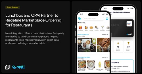 Lunchbox and OPA! power a commission-free marketplace experience that helps restaurants keep more revenue while offering guests a seamless, affordable way to order.