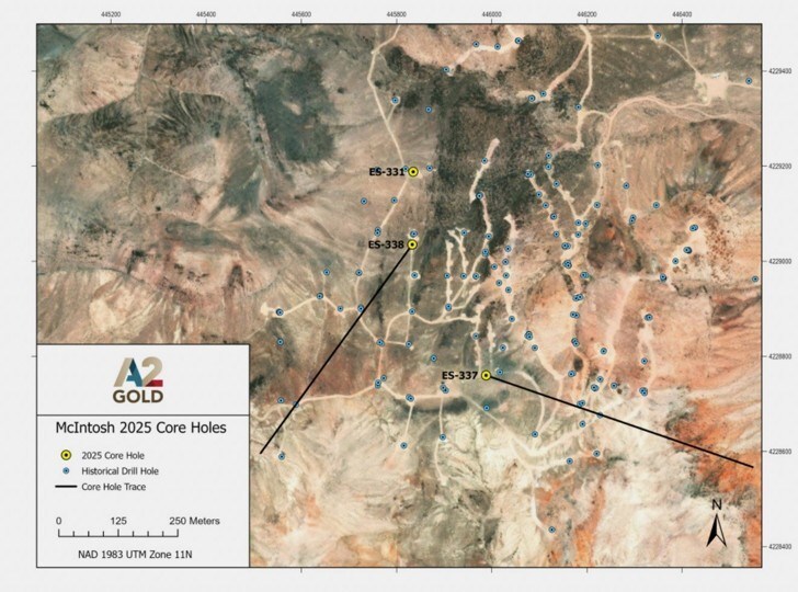 MAP 1: DRILLING MAP (CNW Group/A2 Gold Corp) MAP 1: DRILLING MAP (CNW Group/A2 Gold Corp)