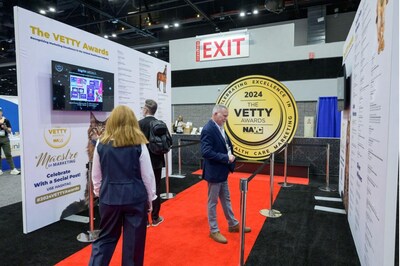 During VMX 2026, which will take place January 17-21, 2026, at the Orange County Convention Center in Orlando, VETTY Awards® winners will be recognized within the Expo Hall, one of the largest trade shows in the animal health care industry. Pictured above is the tradeshow booth from VMX 2025. (COURTESY PHOTO PROVIDED BY NAVC) During VMX 2026, which will take place January 17-21, 2026, at the Orange County Convention Center in Orlando, VETTY Awards® winners will be recognized within the Expo Hall, one of the largest trade shows in the animal health care industry. Pictured above is the tradeshow booth from VMX 2025. (COURTESY PHOTO PROVIDED BY NAVC)