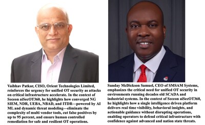 Vaibhav Patkar, CISO, Orient Technologies Limited (https://www.orientindia.in) and Sunday McDickson Samuel, CEO of SMSAM Systems (https://smsam.net)