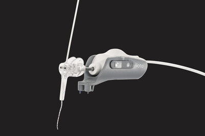  The iotaSOFT Robotic-Assisted Cochlear Implant Insertion System advances surgery beyond the limits of the human hand with slow, consistent, and controlled electrode insertion to preserve delicate intracochlear structures. Shown with the drive unit guiding the array, iotaSOFT is FDA cleared for patients 4 years and older, expanding access as fewer than 5% of 60M eligible patients worldwide receive implants.