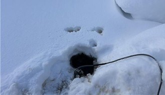 Figure 2.4 – Hydrology drilling, water well logging, snow clearing, and water flow 
monitoring at West Joe (L-R) (CNW Group/Power Metals Corp.)