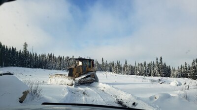 Figure 2.3 – Hydrology drilling, water well logging, snow clearing, and water flow 
monitoring at West Joe (L-R) (CNW Group/Power Metals Corp.)