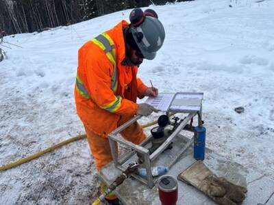 Figure 2.2 – Hydrology drilling, water well logging, snow clearing, and water flow 
monitoring at West Joe (L-R) (CNW Group/Power Metals Corp.)