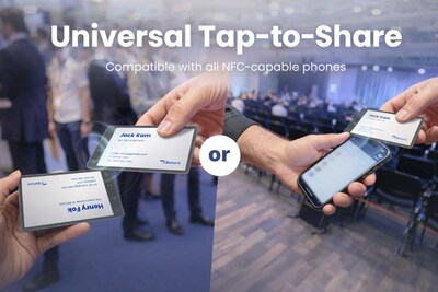 With a simple tap, BizCard allows professionals to share contact details without QR codes, or phone app switching. With a simple tap, BizCard allows professionals to share contact details without QR codes, or phone app switching.