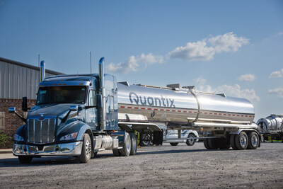 A Quantix truck at one of the company’s operational facilities, supporting the safe and reliable transportation of bulk liquid materials across North America.