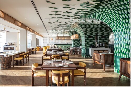 Representative hospitality environments spanning guest rooms, arrival spaces, food and beverage, and shared social areas, illustrating Outform’s integrated approach to design, FF&E, and execution.