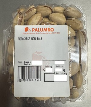 Avis de ne pas consommer de pistaches crues en écales non salées vendues par le l'entreprise Intermarché Palumbo (boulevard Concorde Est à Laval)