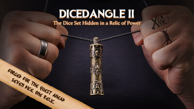 DiceDangle II - a wearable pendant that secretly holds a full 7-piece mini dice set