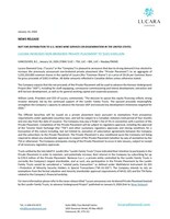 LUCARA INCREASES NON-BROKERED PRIVATE PLACEMENT TO $165.0 MILLION