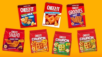 Alongside Cheez-It® Original Gluten Free crackers, the newest flavor lineup includes Cheez-It® Ultimate Snack Mix, Cheez-It® Snap’d® Honey BBQ, Cheez-It® Grooves® Loaded Nachos and Cheez-It® Crunch, all three flavors now available in full size at retailers.