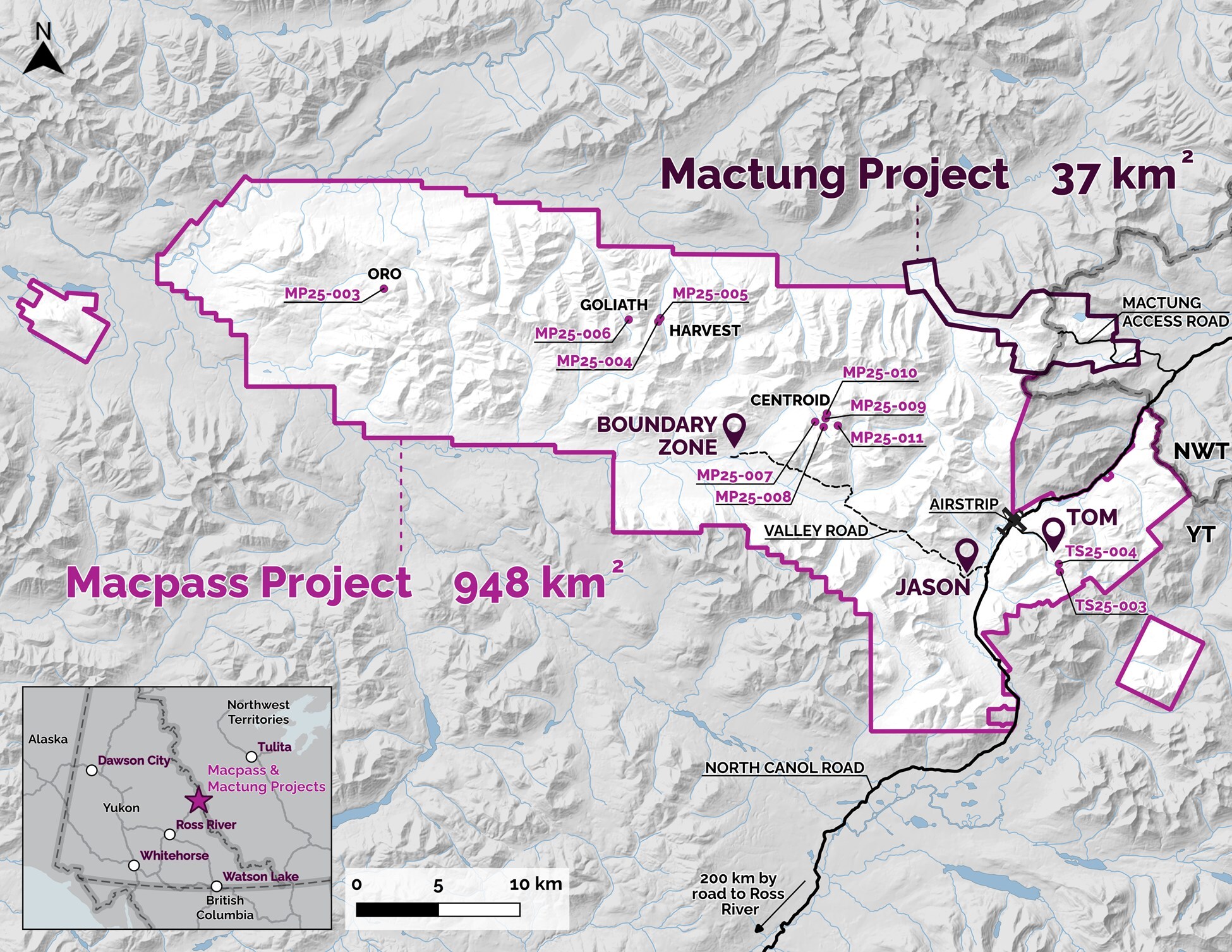Map 1: Macpass Project and Mactung Project locations (CNW Group/Fireweed Metals Corp.) Map 1: Macpass Project and Mactung Project locations (CNW Group/Fireweed Metals Corp.)