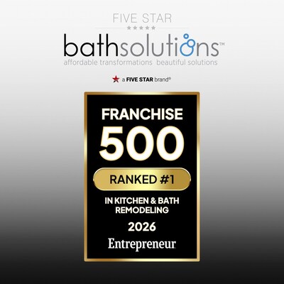 Five Star Bath Solutions has been recognized by Entrepreneur as the No. 1 franchise in the Kitchen and Bath Remodeling category.