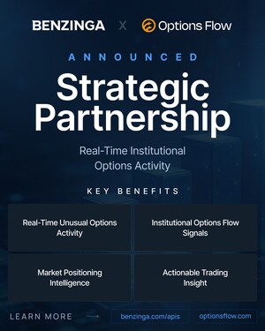 Benzinga and Options Flow Establish New Data Relationship to Expand Access to Institutional Options Activity
