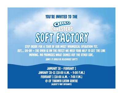 OREO Cakesters Soft Factory Activation Invite (CNW Group/Mondelēz International)