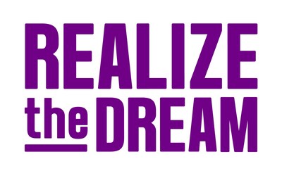 Realize the Dream logo. Bold purple wordmark emphasizing the organization’s mission to carry forward the legacy of Dr. Martin Luther King Jr. by advancing justice, unity, and service. (CNW Group/Realize the Dream)