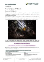 Investor Update Webinar - December 2025 Quarter (CNW Group/Westgold Resources Limited)