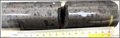 Figure 1: Core Image of Massive Sulphides in PIPY25-06 (CNW Group/Nican Ltd.)