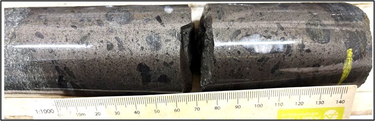 Figure 1: Core Image of Massive Sulphides in PIPY25-06 (CNW Group/Nican Ltd.) Figure 1: Core Image of Massive Sulphides in PIPY25-06 (CNW Group/Nican Ltd.)