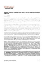 ShaMaran Announces Proposed Primary Listing in Oslo and Corporate Continuance to Bermuda