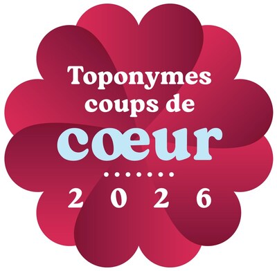 Logo Toponymes coups de cœur 2026 (Groupe CNW/Commission de toponymie) Logo Toponymes coups de cœur 2026 (Groupe CNW/Commission de toponymie)