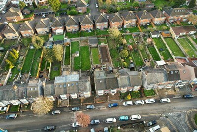 Aerial view of rented housing