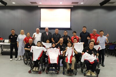 Paul Friend, Director of NLCS (Singapore) at the WRAS jersey presentation ceremony, where the athletes were presented with their national jerseys ahead of the ASEAN Para Games.