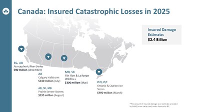 Canada: Insured Catastrophic Losses in 2025 (CNW Group/Insurance Bureau of Canada)
