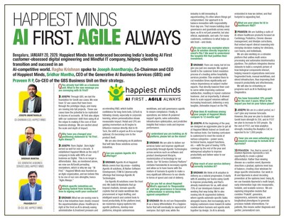 Happiest Minds Reinforces “AI First. Agile Always” Strategy to Help Enterprises Build AI-Native, Customer-Obsessed Digital Businesses