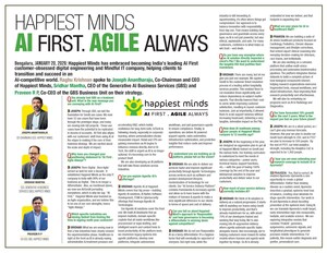 Happiest Minds Reinforces "AI First. Agile Always" Strategy to Help Enterprises Build AI-Native, Customer-Obsessed Digital Businesses