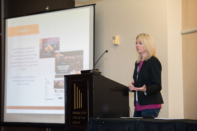 Heather Ripley addresses an audience of home service contactors in Kansas City, 2025.