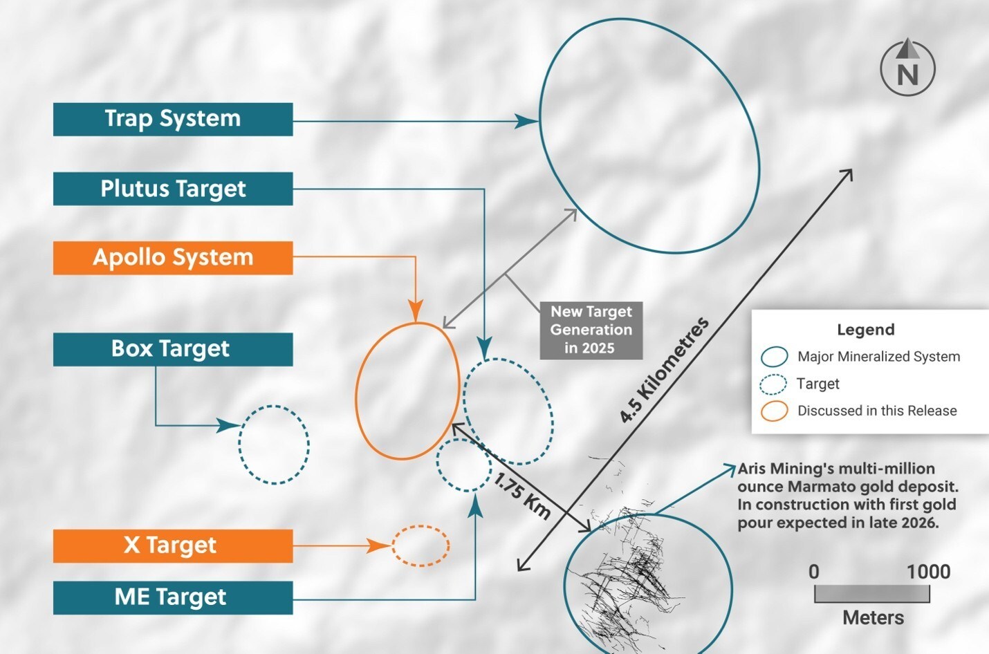 Figure 5: Plan View of the Guayabales Project Highlighting the Apollo System and X Target (CNW Group/Collective Mining Ltd.) Figure 5: Plan View of the Guayabales Project Highlighting the Apollo System and X Target (CNW Group/Collective Mining Ltd.)