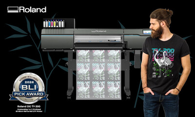 Roland DG's TY-300 direct-to-film printer has earned a prestigious Keypoint Intelligence 2026 BLI Pick Award, recognizing this state-of-the-art device's outstanding capabilities for decorating a wide range of apparel and accessories with vibrant, detailed graphics. Roland DG's TY-300 direct-to-film printer has earned a prestigious Keypoint Intelligence 2026 BLI Pick Award, recognizing this state-of-the-art device's outstanding capabilities for decorating a wide range of apparel and accessories with vibrant, detailed graphics.